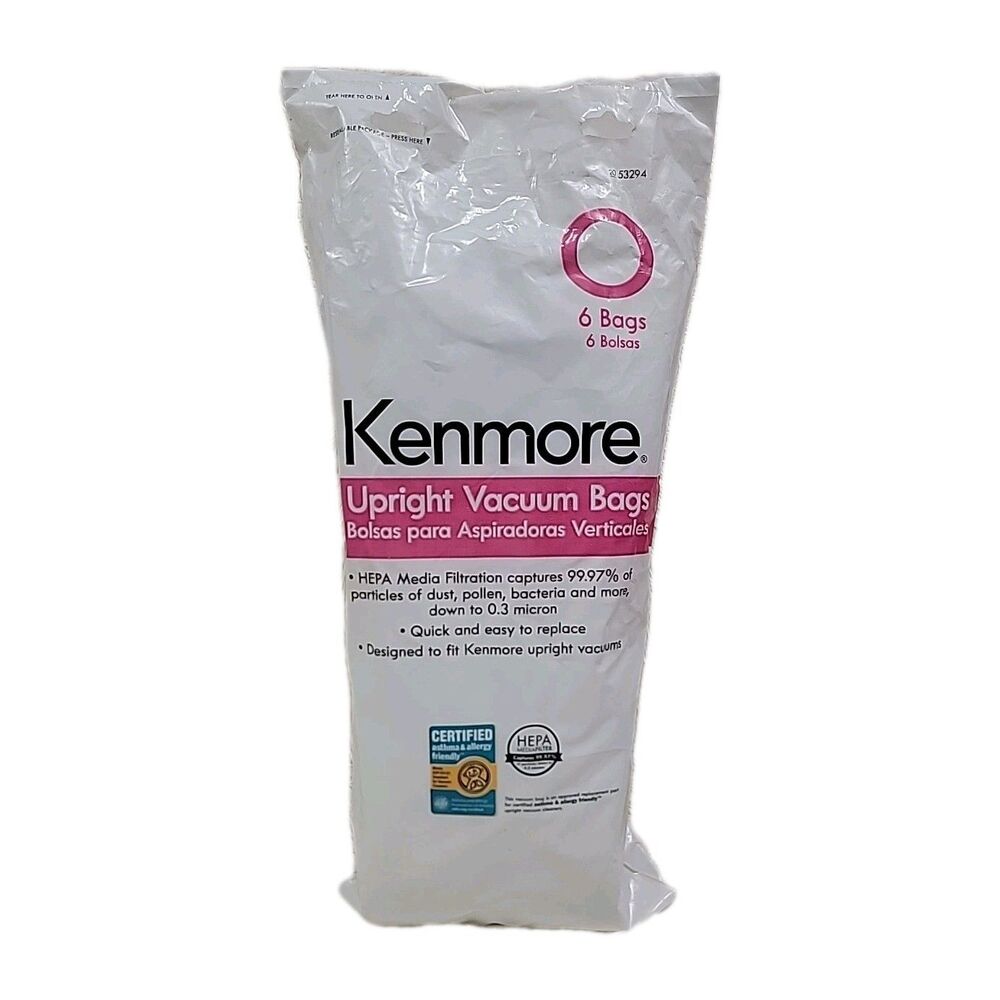 Kenmore Upright Vacuum 6 Bags Style O #53294 Hepa Filtration Allergy Friendly